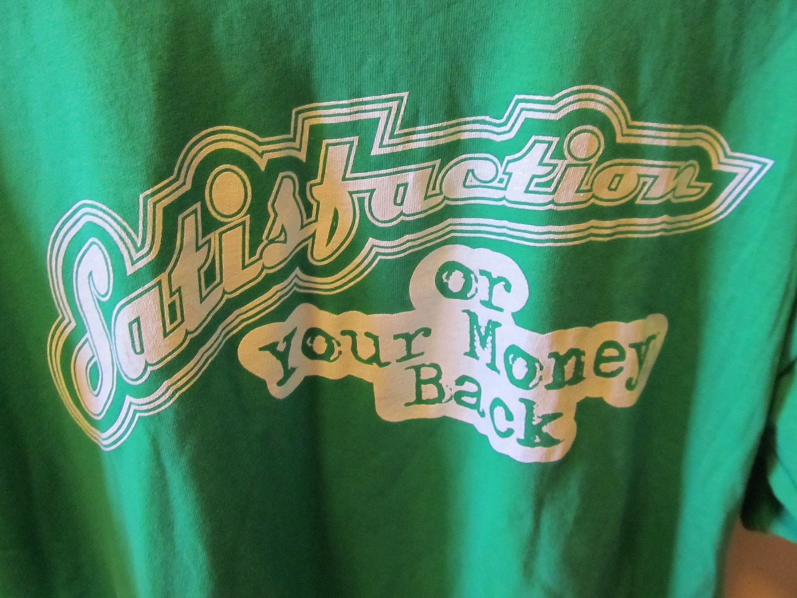 MENS T-SHIRT XL SATISFACTION OR YOUR MONEY BACK – CARBON – FREE SHIP