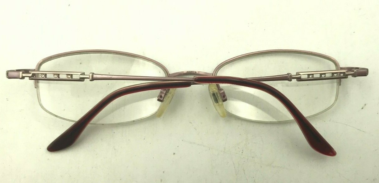 Vintage Charmant CH8223 Titanium Pink Half-Rimmed Oval Sunglasses FRAMES ONLY