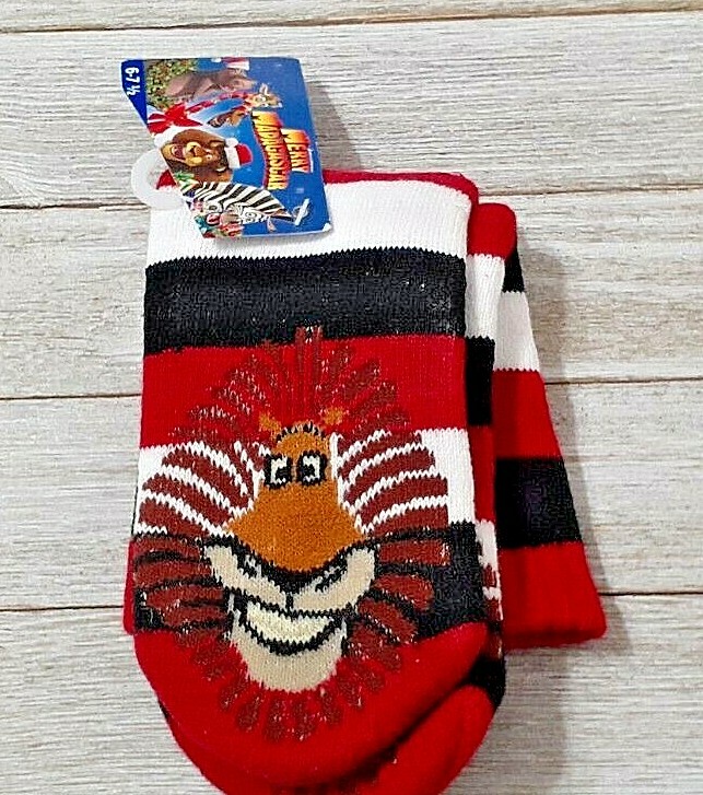 Madagascar Girls Slipper Socks Size 6-7.5 Lion Alex 1 Pair