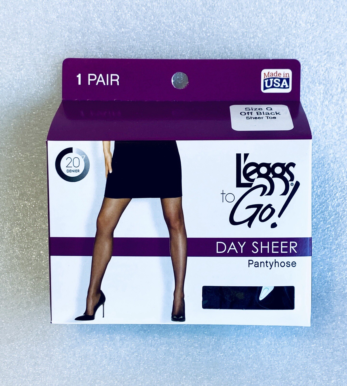 Lot Of 15 New – L’eggs to Go! Day Sheer Pantyhose – Size Q – Off Black Sheer Toe