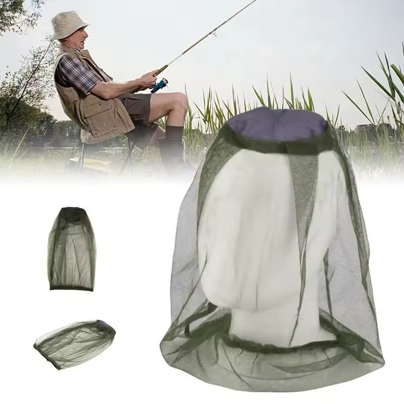 Anti Mosquito Fishing Cap Mesh Hat Net Adjustable for Outdoor Camping
