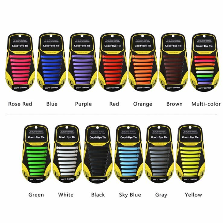 No Tie Shoelaces Elastic Shoe Laces Silicone Rubber For Kids Adults Sneakers