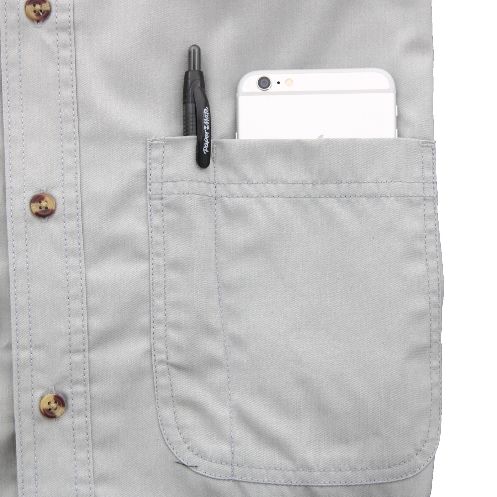 Dickies Men’s Work Shirt Button-Down Collar, Long-Sleeve, Front Pocket WS509BU