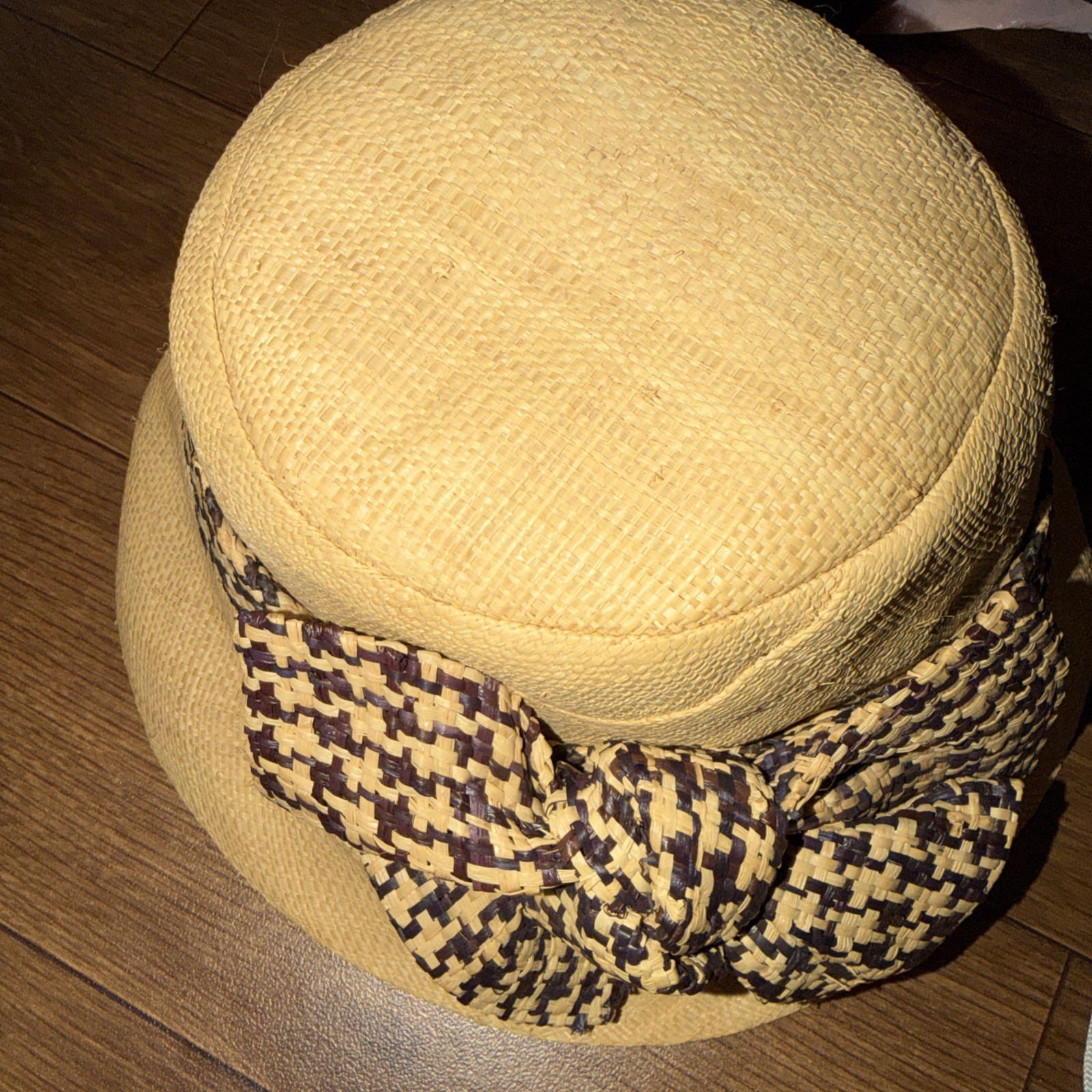 ONIGO Handmade Woven Madagascar Raphia Fedora Sun Hat Variegated Neutral Tones