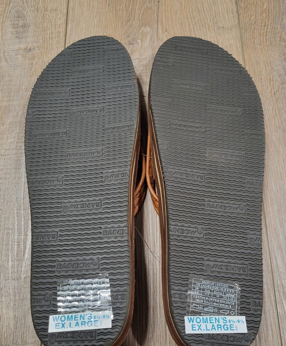 RAINBOW Thong Sandals Double Layer Redwood Womens XL 8.5-9.5 302ALLN Leather $74
