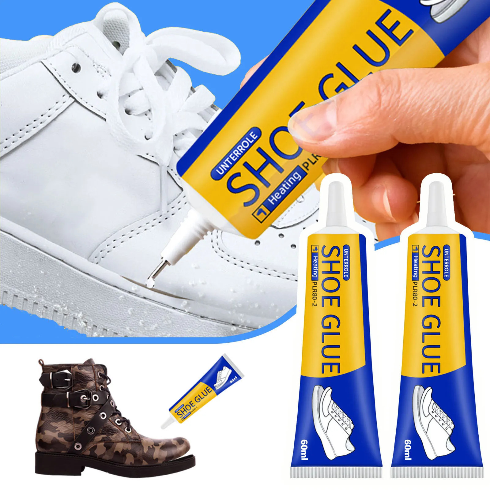Clear Shoe Repair Adhesive Low Odor Strong Adhesive Soft Resin Shoe Glue for Fix