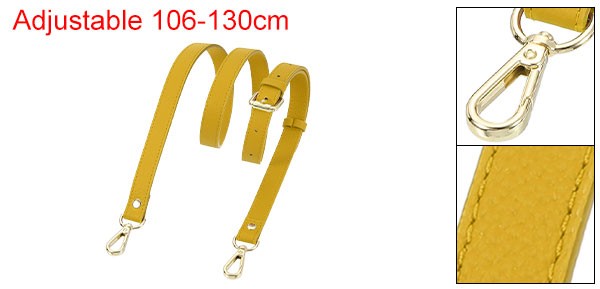 0.7″ Genuine Leather Purse Strap for Bag (Earthy Yellow, Gold Buckle)