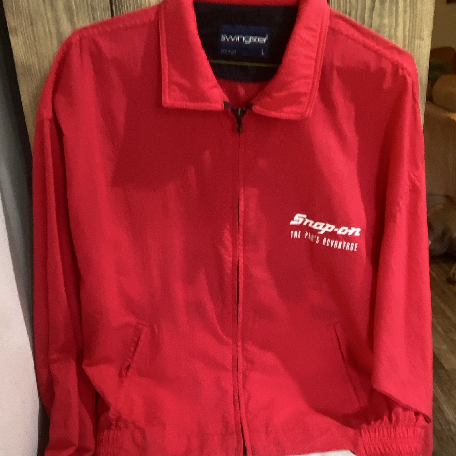 Snap-On Men’s Red Full Zip Lined Jacket Embroidered Logo Size L.