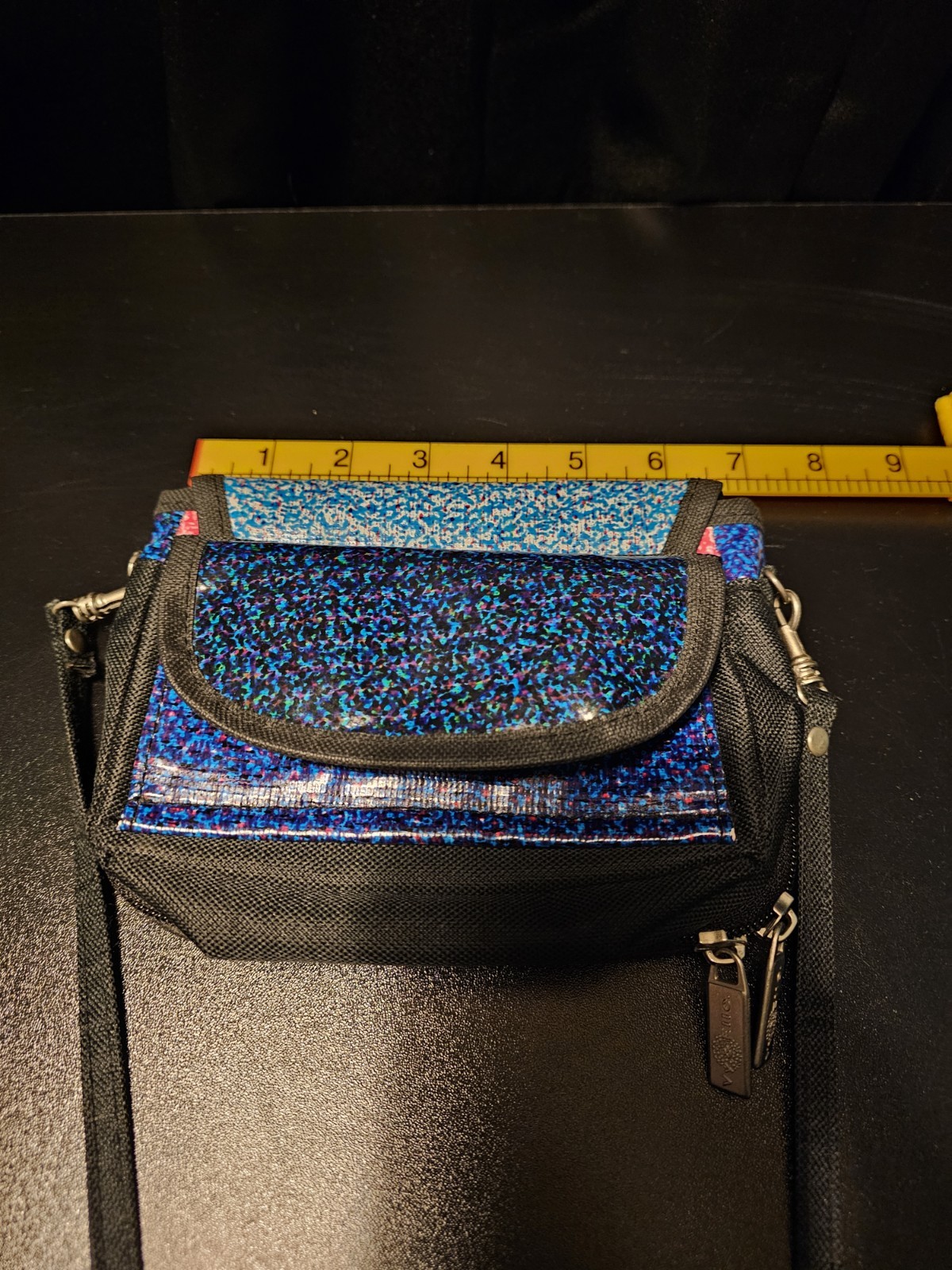 Vy & Elle Crossbody Recycled Billboards Purse Three Sections Credit Card Slots