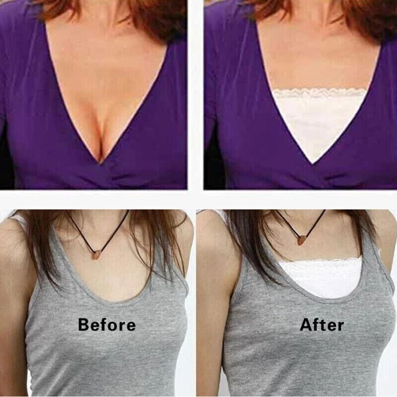 7 Pack Women Lace Cami Clip-on Mock Camisole Overlay Modesty Panel Fashion Gift