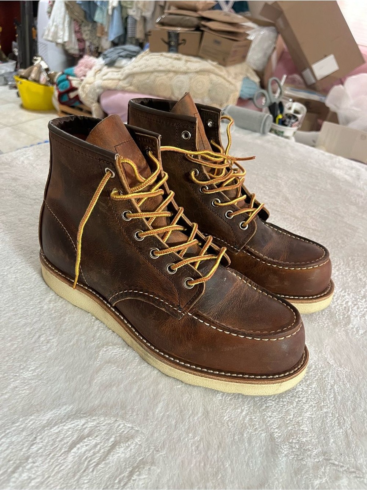 RED WING CLASSIC MOC in Briar Oil Slick 6-Inch Boot Leather Work Boots Lace Up 8