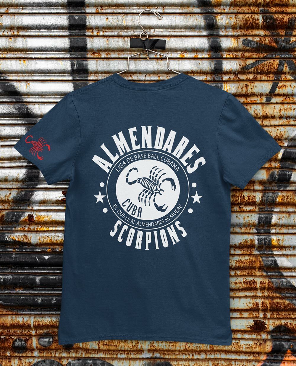 Short Sleeve ALMENDARES SCORPIONS Cuban Baseball Jersey CUBA T-Shirt 100% Cotton