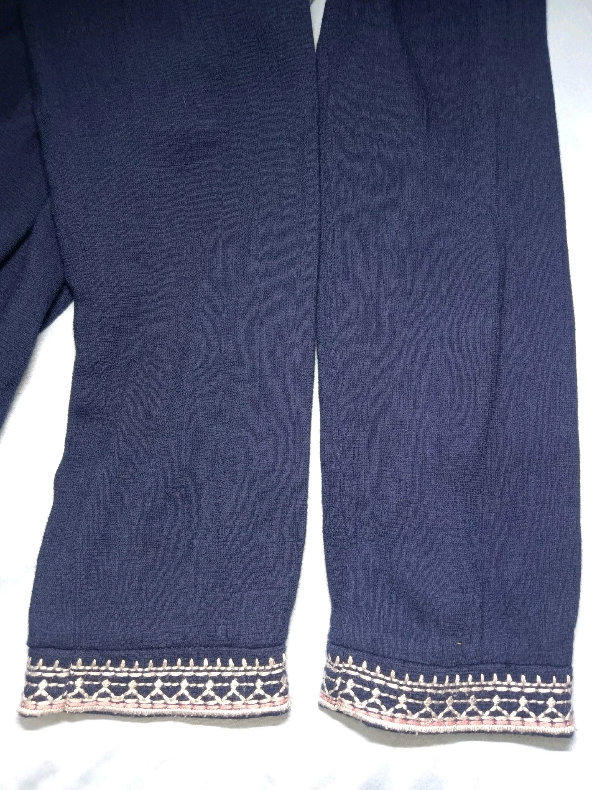 Octavia Zip Front Smocked Shirt Cotton 3/4 Sleeve Swing Peblum Fair Isle Size S
