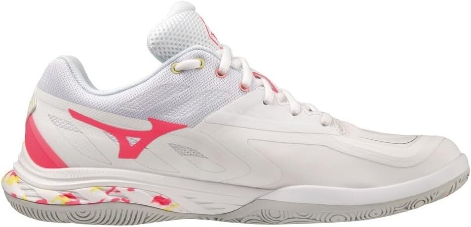 MIZUNO Badminton Shoes WAVE FANG 2 71GA2312 White/Pink/Yellow