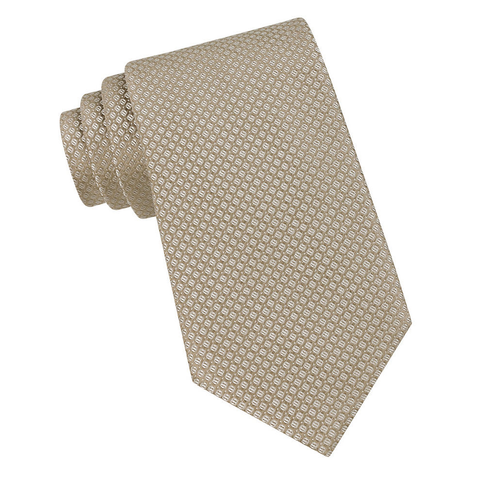 $125 Calvin Klein Men Beige Skinny Slim Dress Neck Tie Classic Silk Necktie 58×3