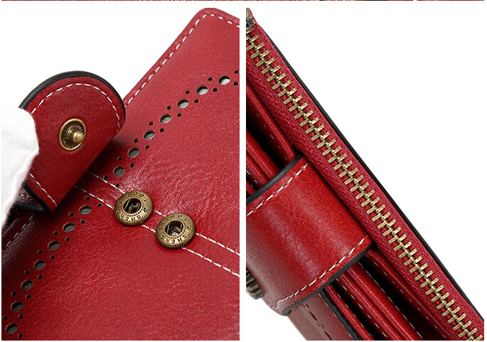 Women Bifold RFID Blocking Leather Wallet Hasp Card Holder Mini Handbag Purse