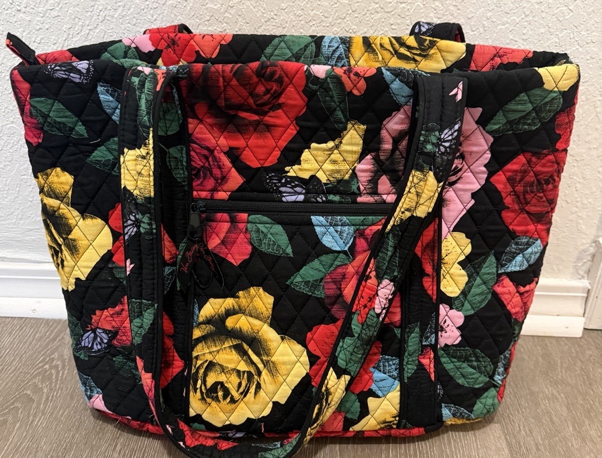 Vera Bradley Get Carried Away Tote Bag Havana Rose RARE Pristine Used