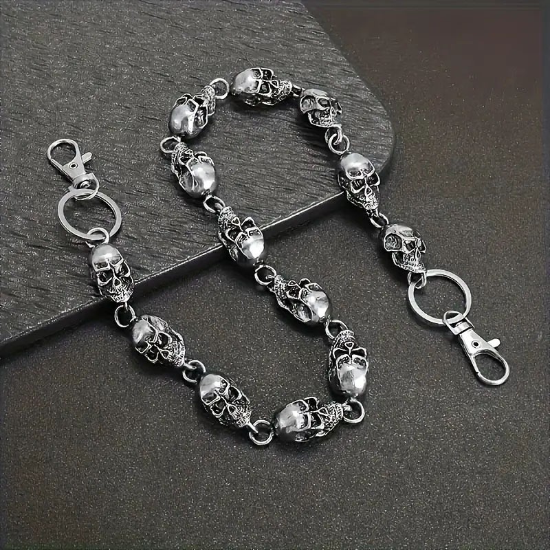 Silvery Skull Jeans Chain Hip Hop Punk Waist Chain Men’s Accessories Alloy