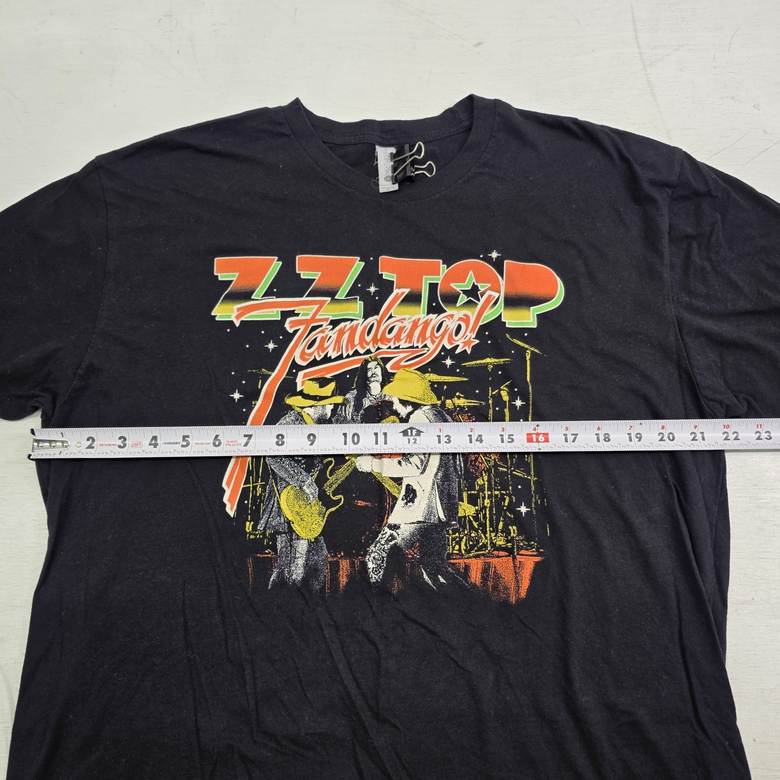 ZZ Top Fandango Rock Band Black Tour T-Shirt Music Rock N Roll Beard Men’s XL