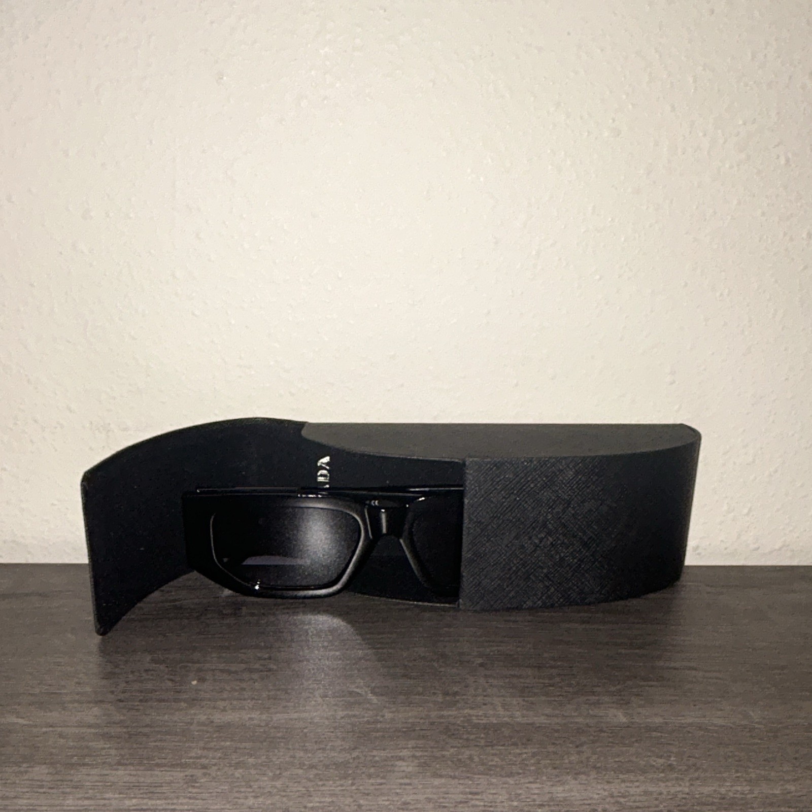 PRADA Rectangle Sunglasses Black Frame/Black Gradient Lenses 55□16-142
