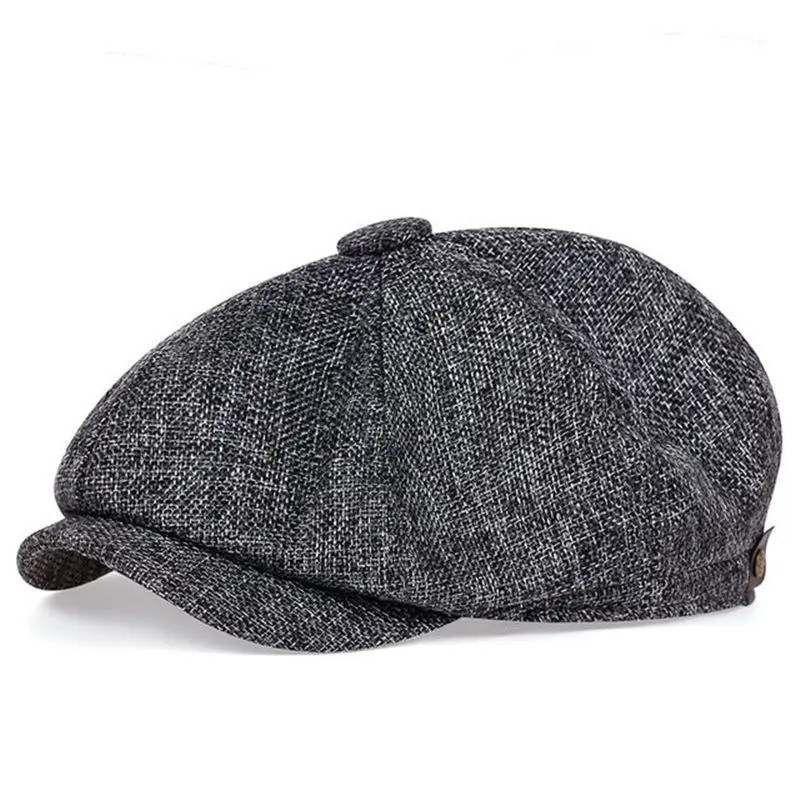 Vintage Newsboy Cap Gatsby Hat Classic 8 Panel Flat Ivy Cabbie Driver Cap