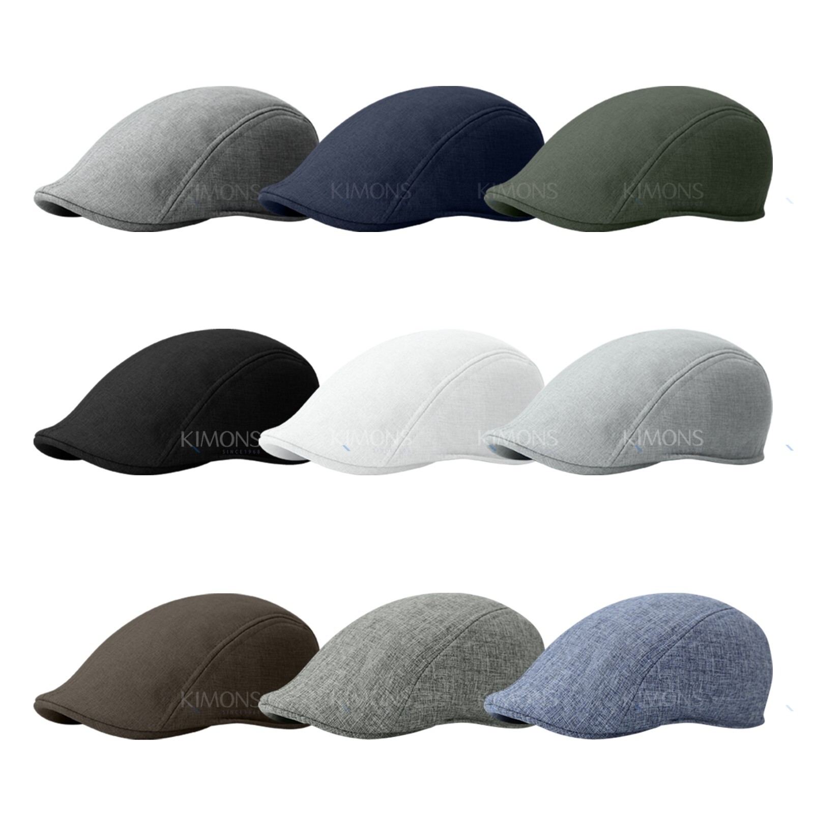 Summer Newsboy Linen Plain Gatsby Cap Ivy Hat Golf Driver Mens Flat Cabbie II