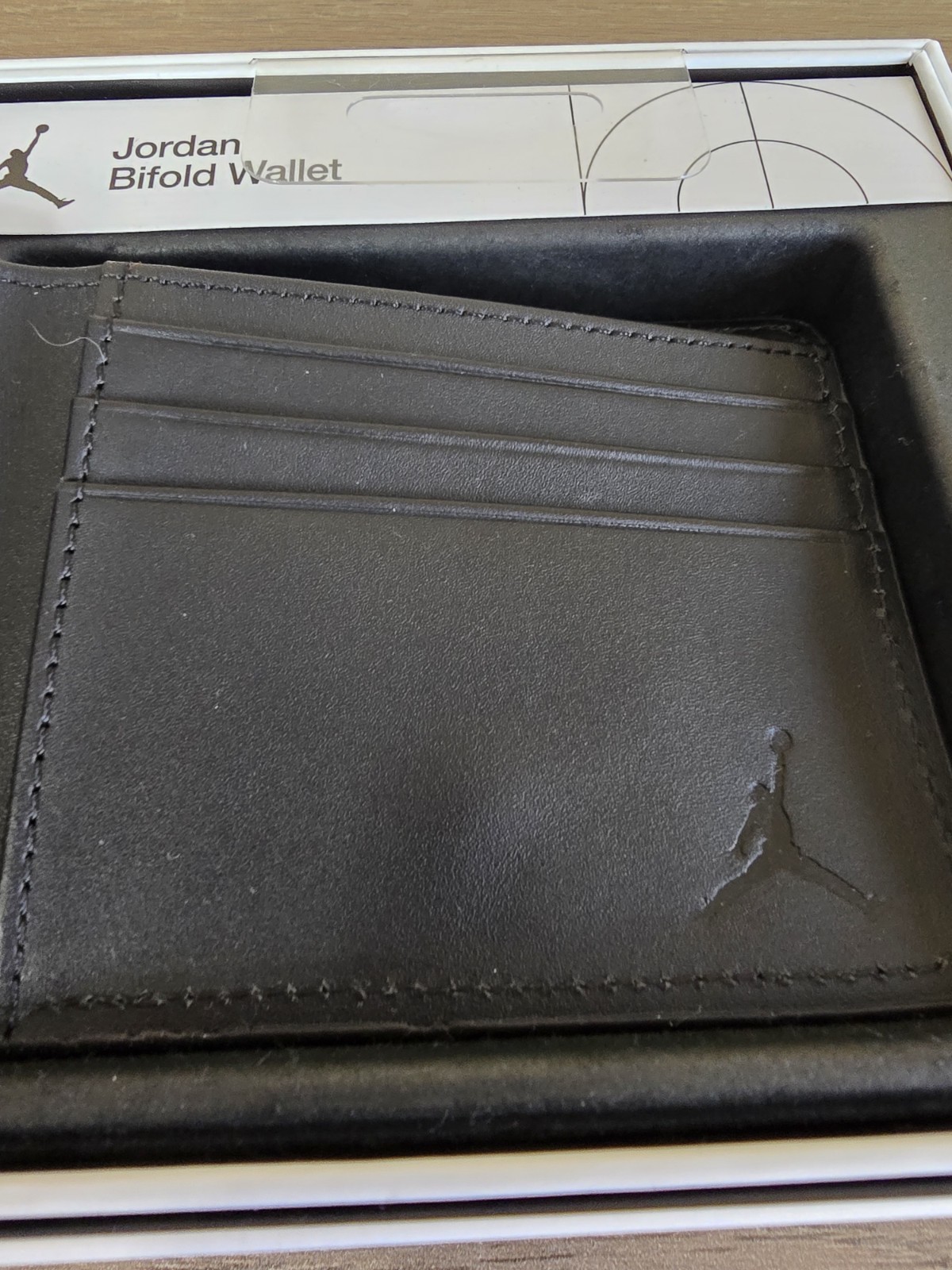 $65…Jordan Bifold Wallet Black with Gold Jumpman.