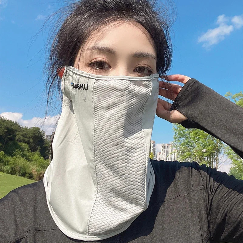 Sun Protection Face Mask Mesh Breathable UV Cover Ear Loop Sports Neck Gaiter