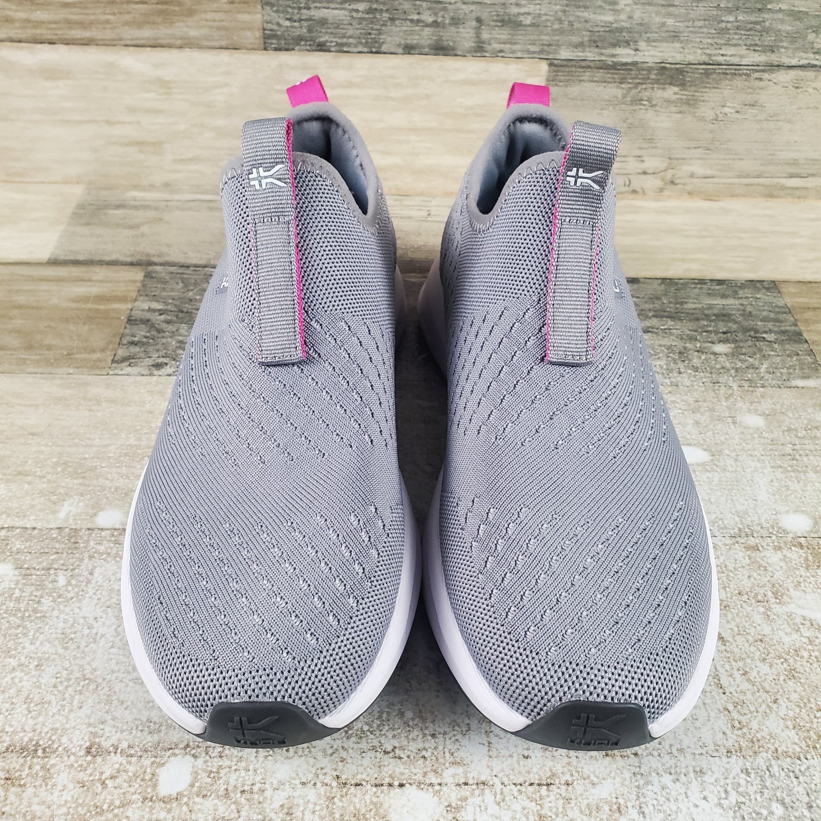 Kuru Atom Slip-On Womens Shoes Sz 7.5 M Running Stone Gray Berry Pink Sneakers