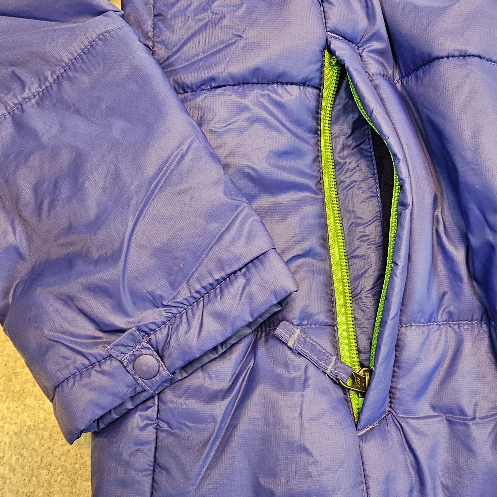 Lands’ End Primaloft Full Zip Puffer Jacket Lightweight Pockets Gorpcore Blue L