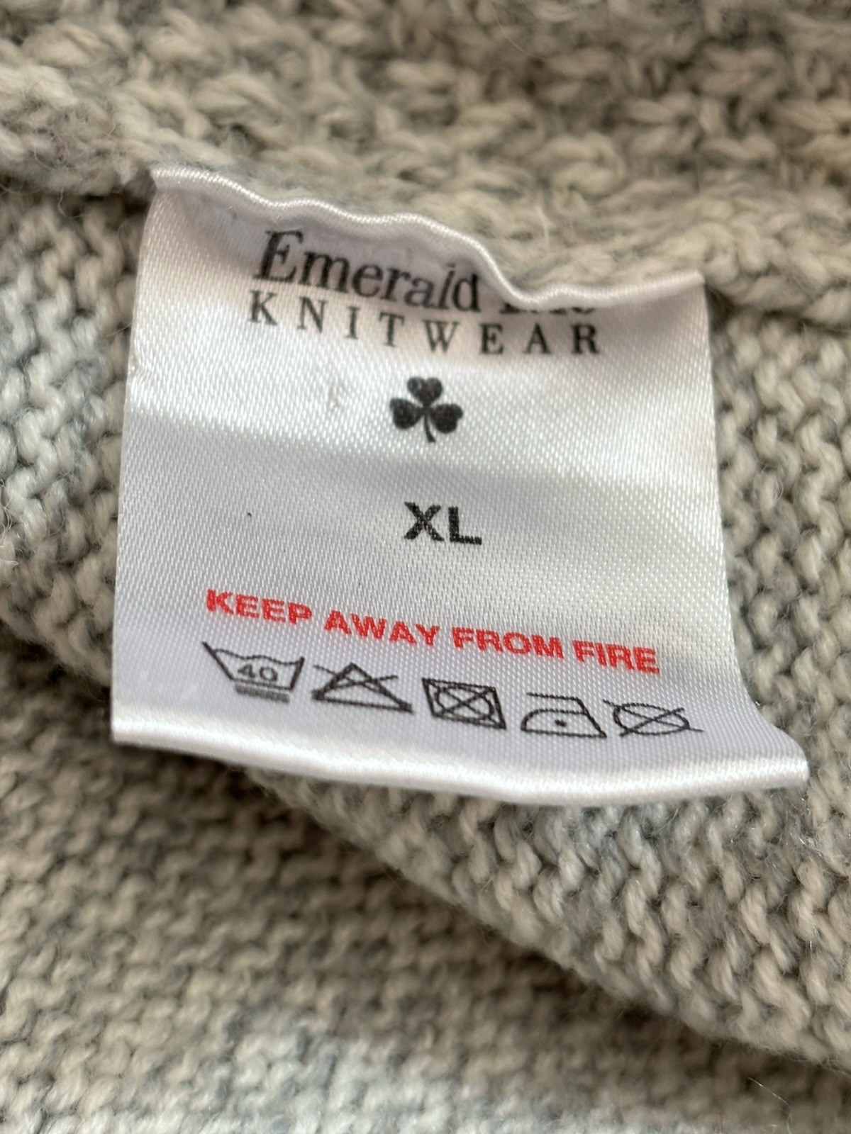 Emerald Isle Knitwear Mens L/XL Fisherman Sweater Killarney Pullover Wool Blend