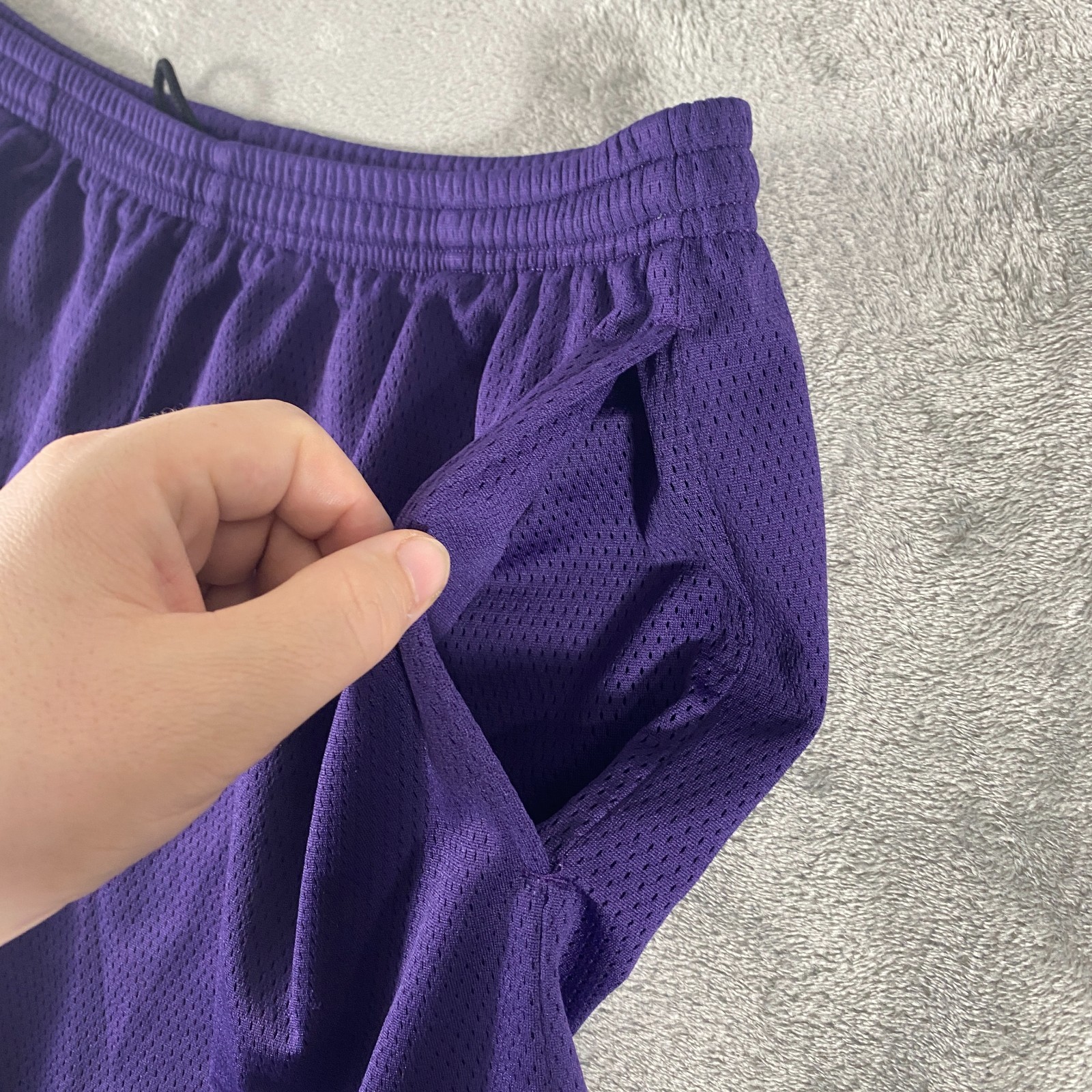 Vintage 90s Nike Air Mesh Shorts Mens XL Purple Black Tag Embroidered Logo
