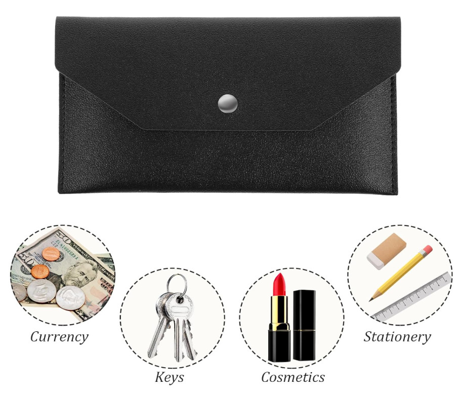 Piriuuo PU Leather Cash Envelope Wallet – Reusable Money Wallet & Pouch for Trav