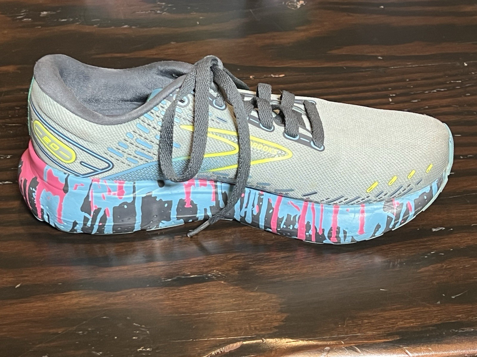 Brooks Glycerin 20 Womens 9.5 Running Shoes – Black/Blue/Pink Paint Drip Splat