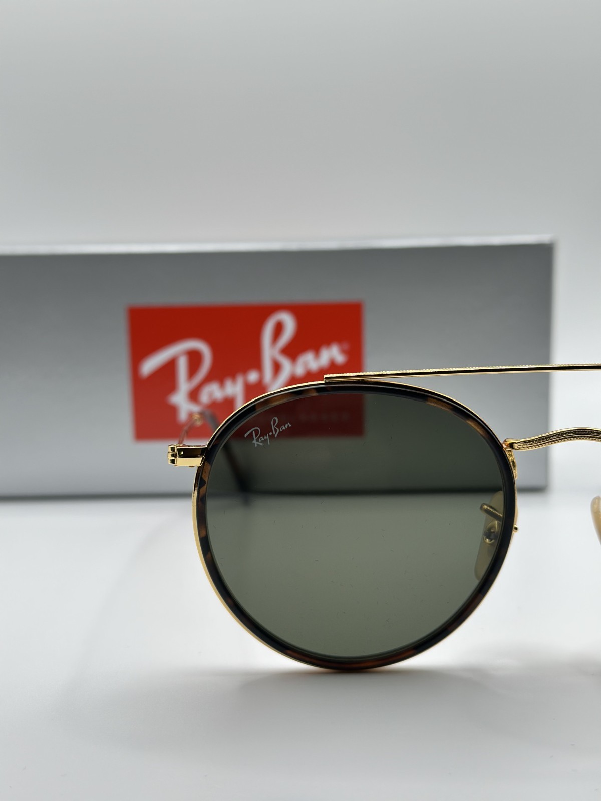 Ray-Ban RB3647N 001 51-22 Round Double Bridge Gold Frame G-15 Lens 51mm-Havana
