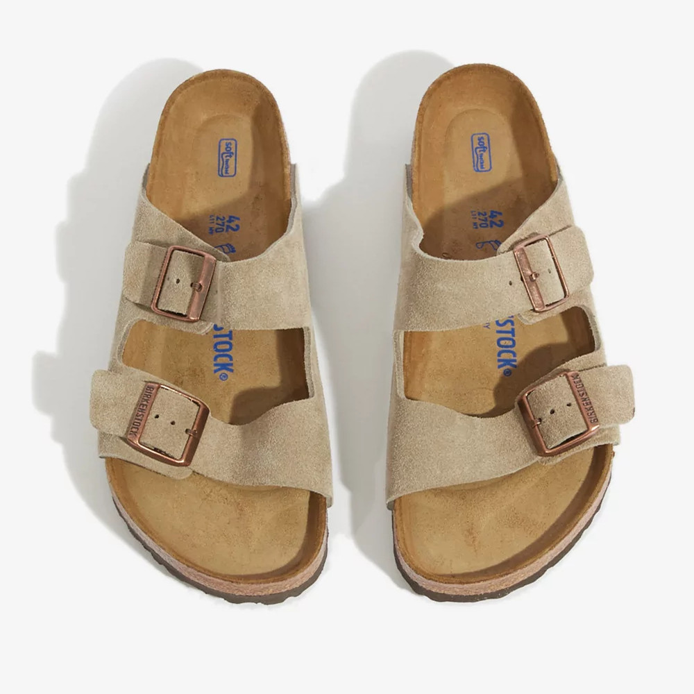 Birkenstock Arizona Suede Taupe Soft Footbed Sandals Men’s Shoes Regular/Wide