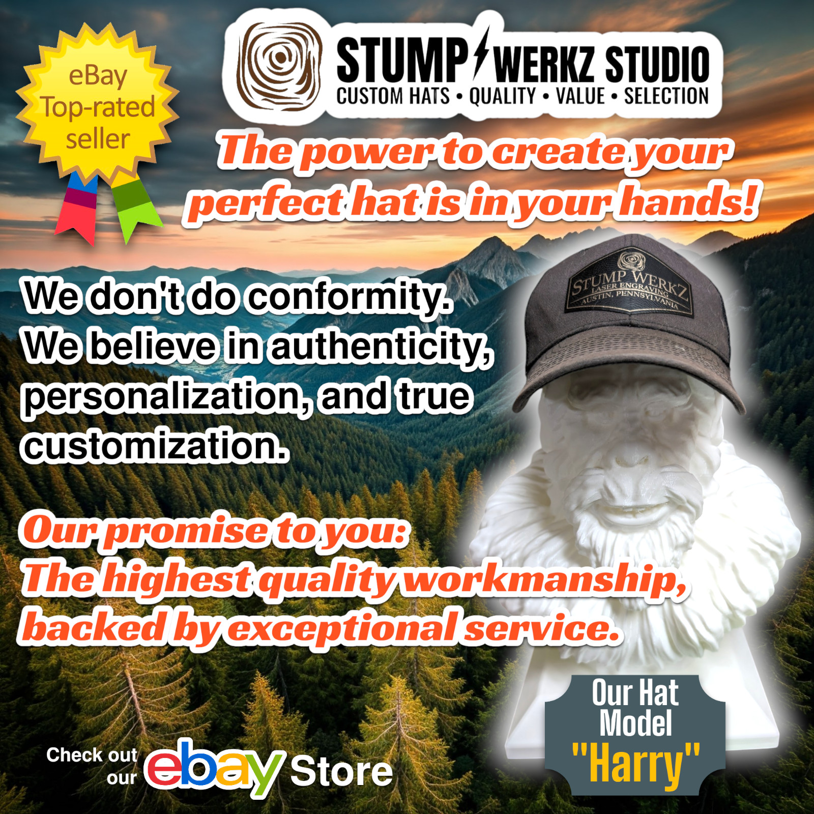 Custom Hat Trucker Hat Baseball Cap Personalized Your Logo or Art Design