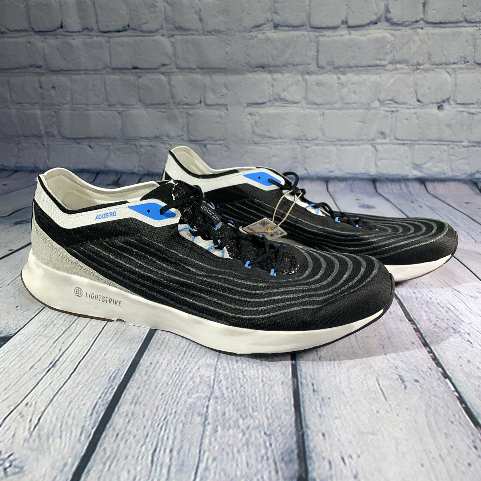 Adidas Originals Adizero x Parley Running Black Blue Shoes HQ6594 Mens Sz 11.5