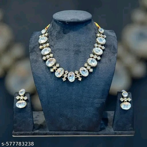 Indian Bollywood Gold Plated Kundan Choker Bridal Necklace Earrings Jewelry Set