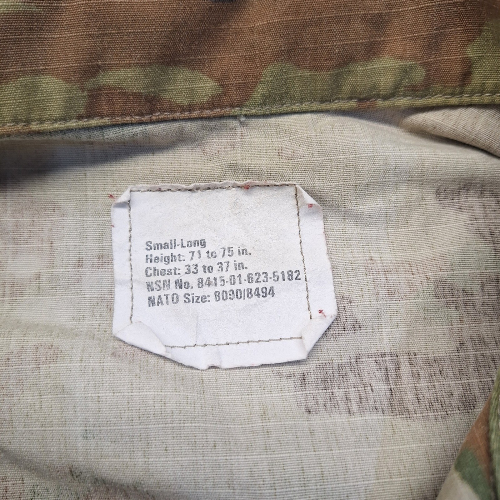 US Army ACU OCP Multicam Combat Uniform Coat Small Long Insect Guard Ripstop 86