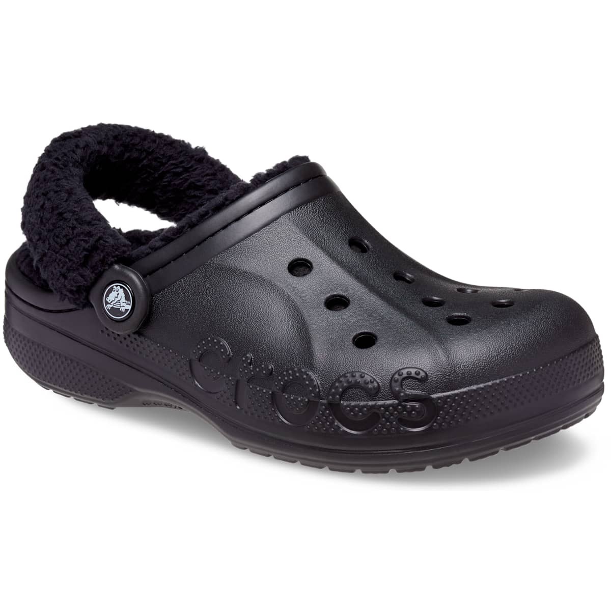 Crocs Adult Baya Lined Fuzz Strap Clog Slippers