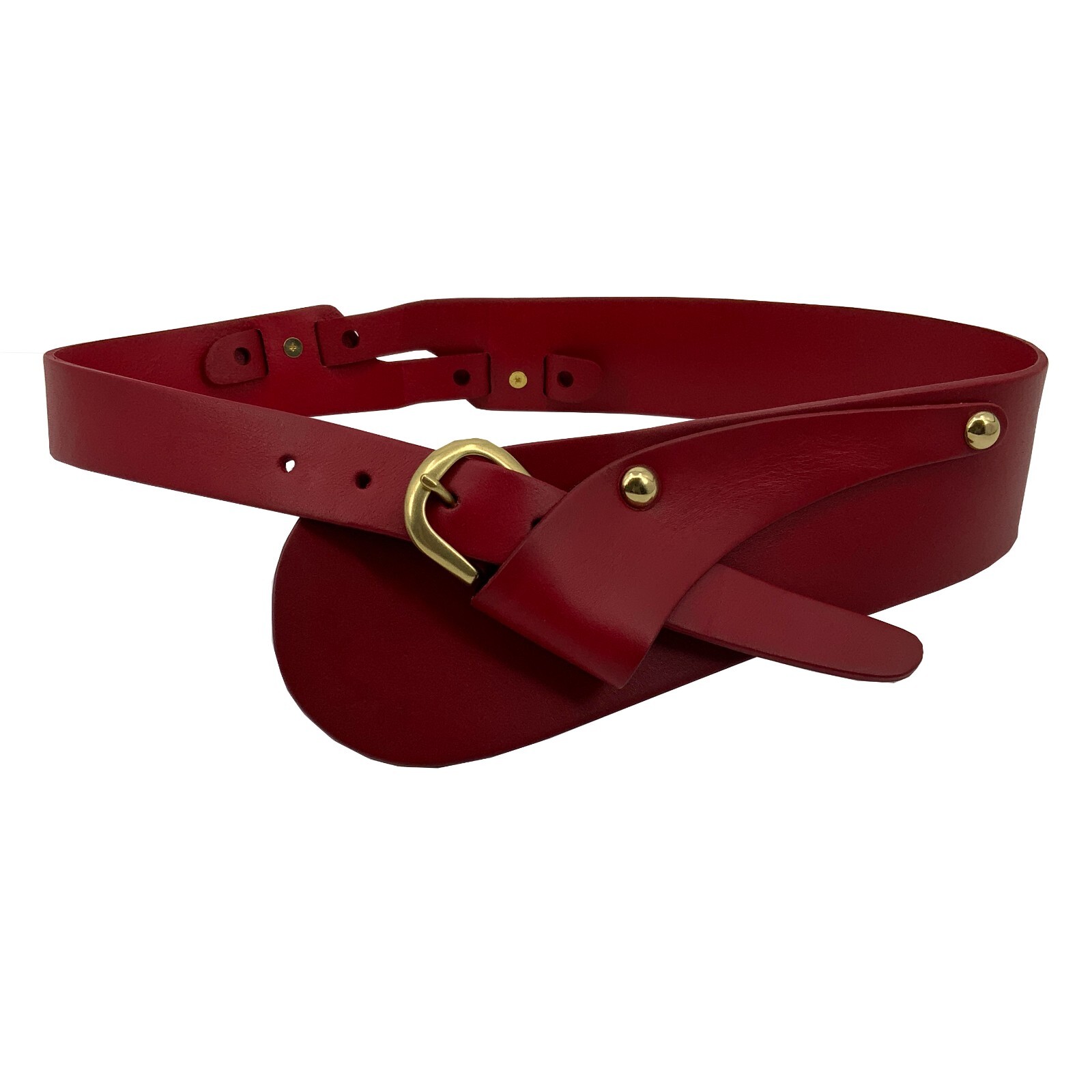 Women Wide Waist Fashion Vintage Cowhide Full Grain Leather Boho Concho Belt