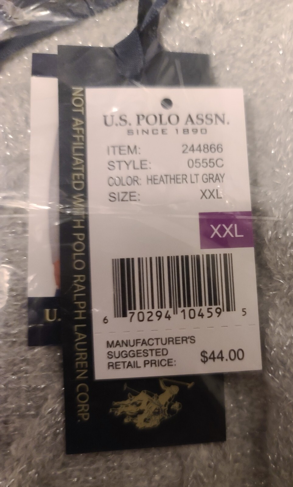 U.S. Polo Association Fisherman Sweater – Women’s Crew Neck – Silver/Grey – NEW