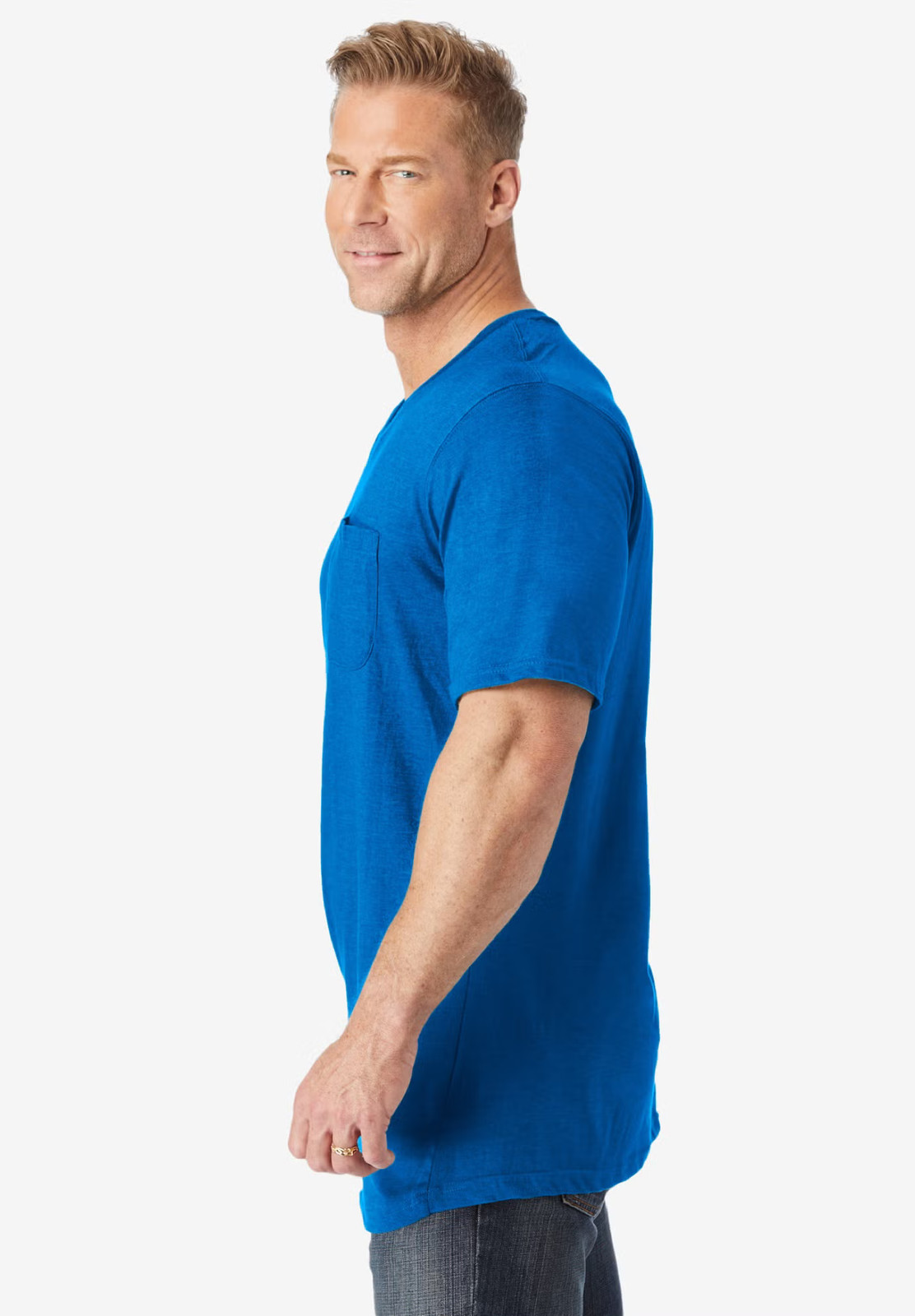 KingSize Men’s Big & Tall Shrink-Less Lightweight Longer-Length V-Neck T-Shirt
