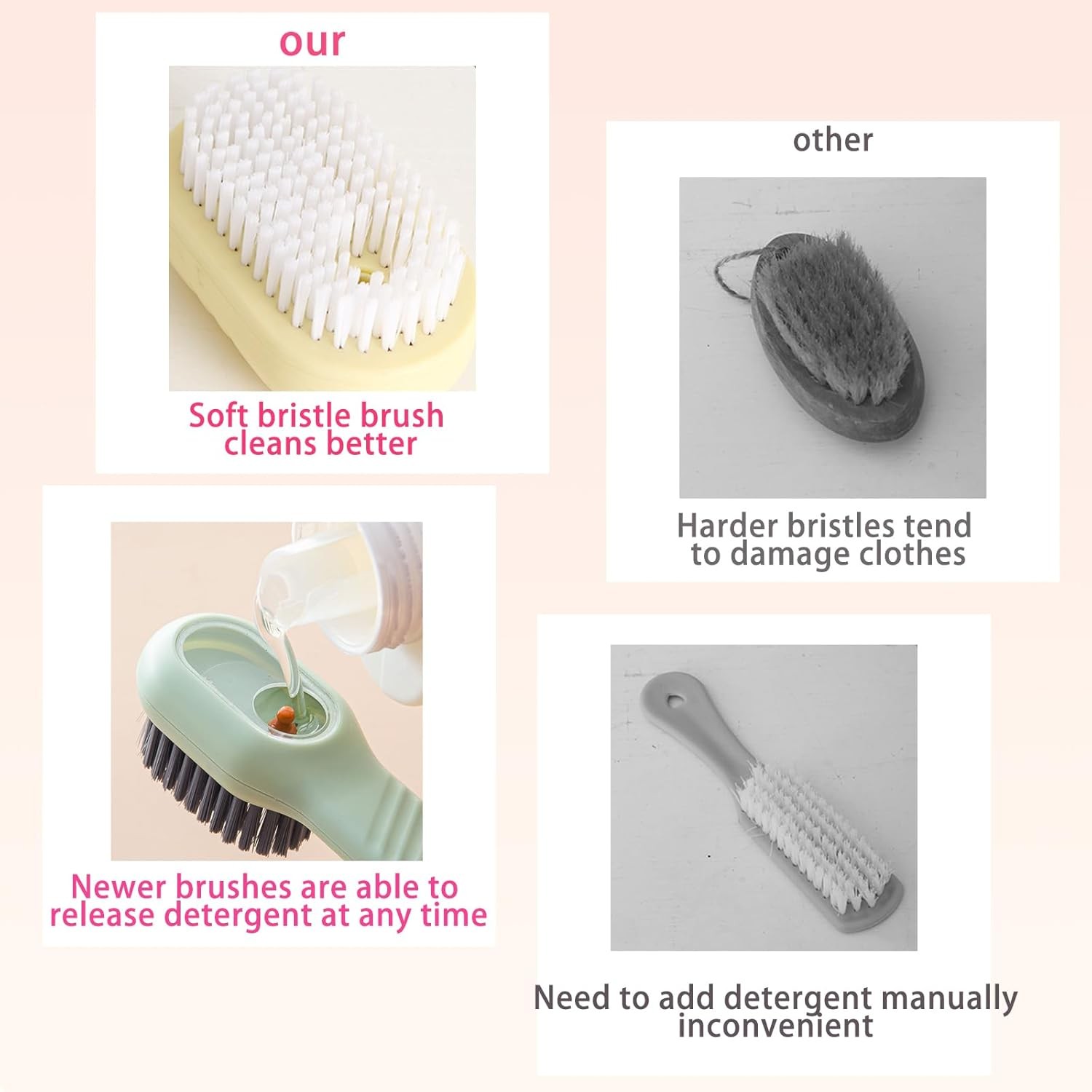 Multifunction Soft Bristled Liquid Brush For Shoe & Clothes Cleaning Brush Lot
