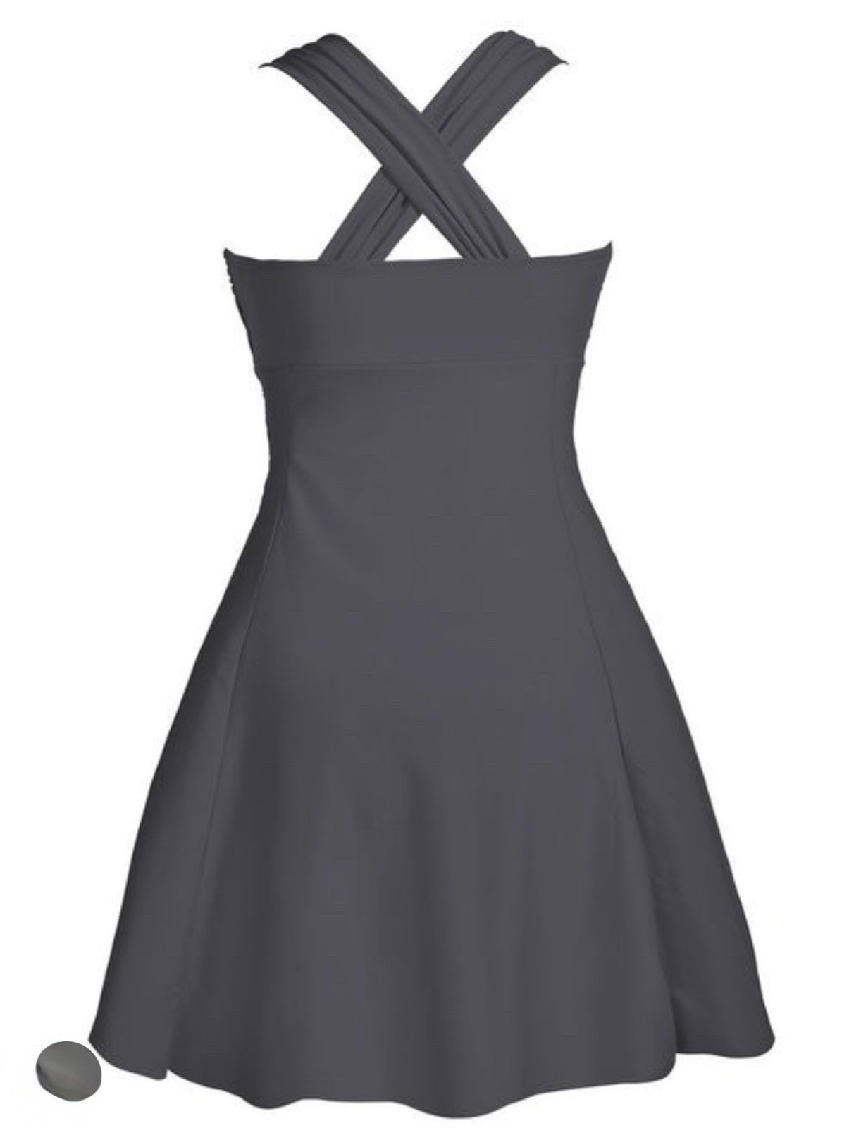Cocopear Womens Elegant Crossover 1-Pc Swimdress Dqrk Grey Size 2XL NWT