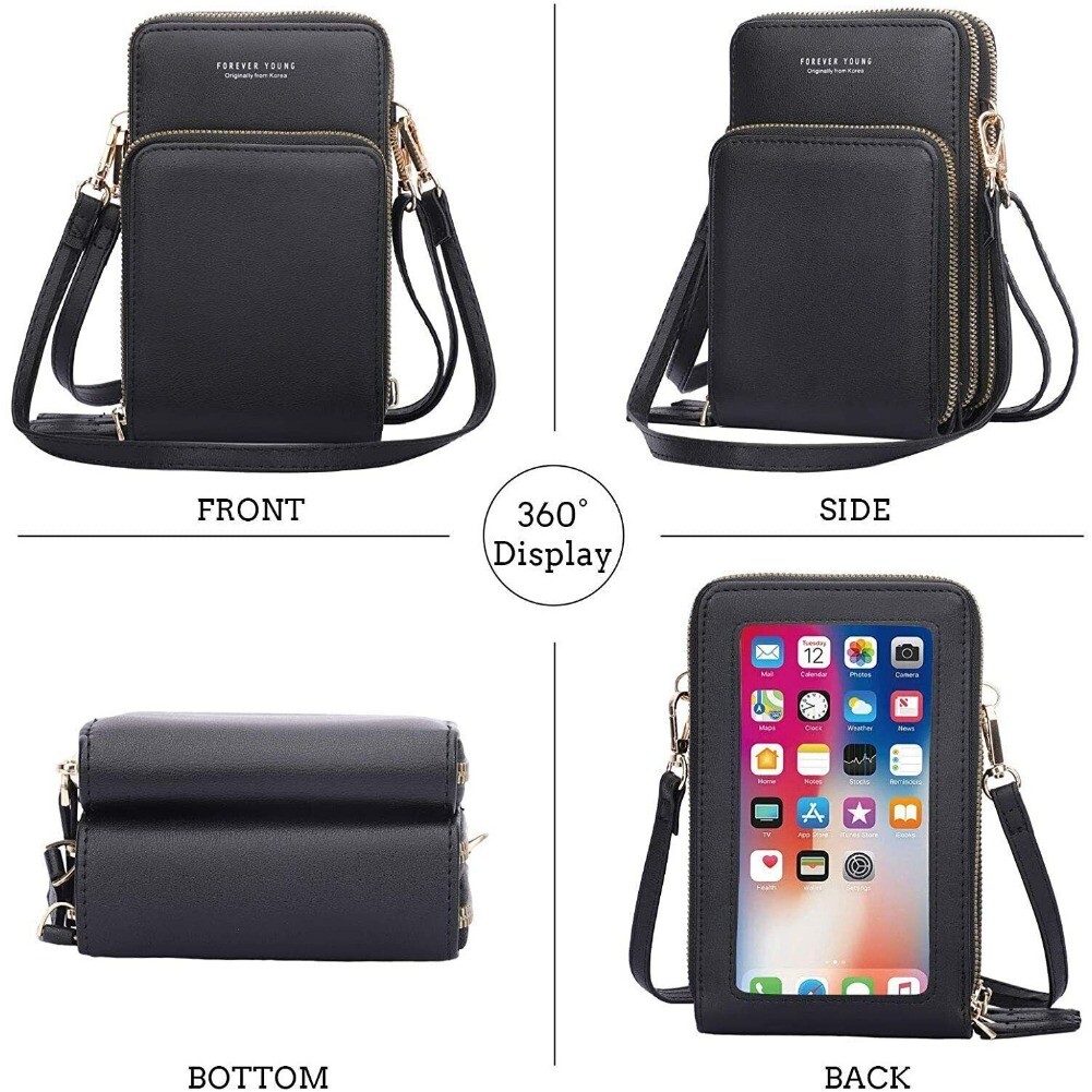 Small Crossbody Cell Phone Purse with Large Touch Screen for Women Mini Handbag