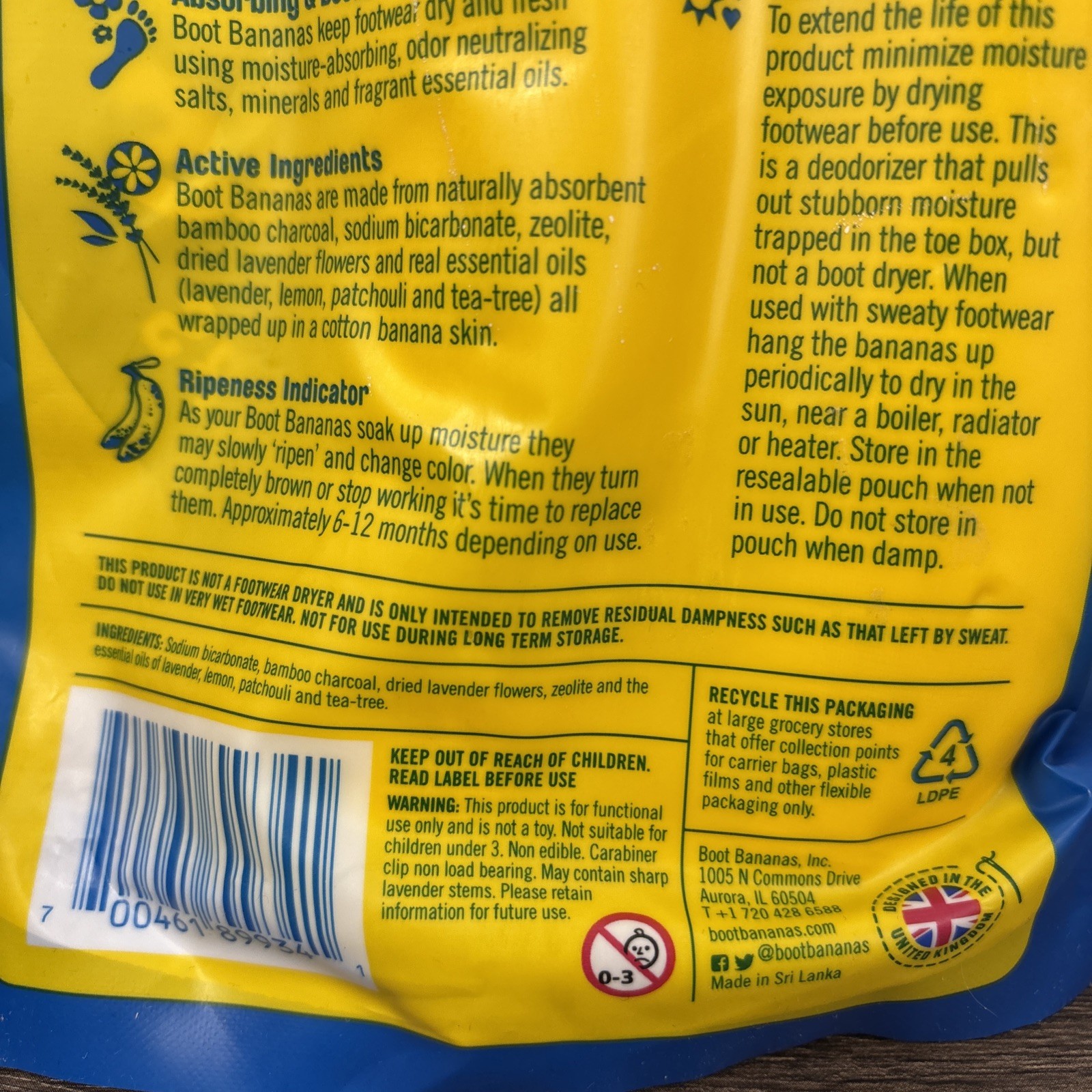 Boot Bananas The Original Shoe Deodorizer Long-Lasting Reusable Shoe Deodorizers