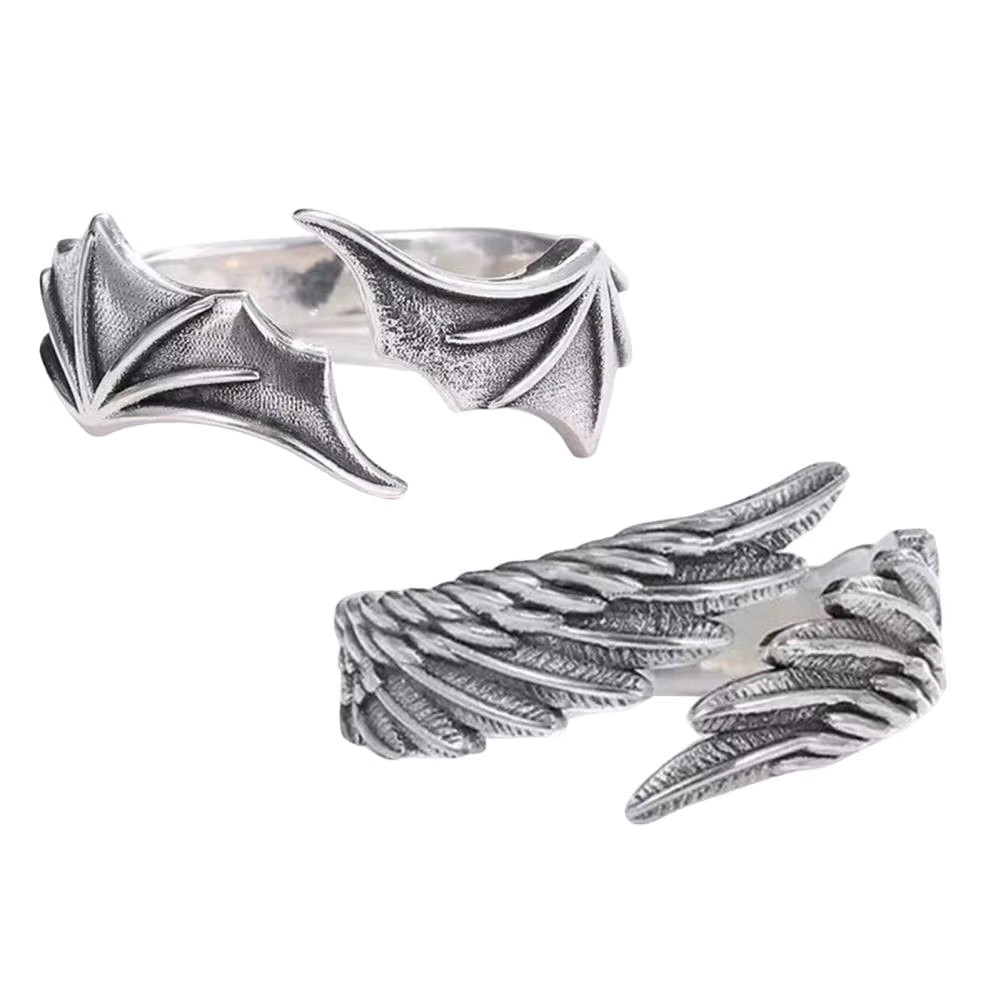 Fashion Angel / Devil Wing Couples Cuff Rings Adjustable Open End