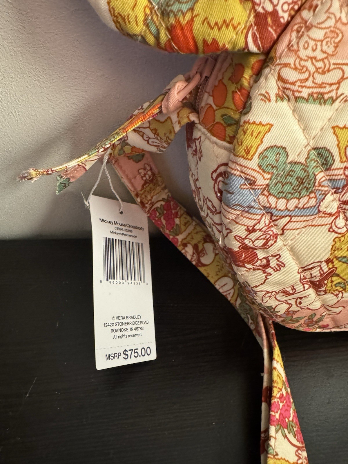 Vera Bradley Mickey’s Promenade Crossbody Bag Mickey Mouse NWT Ears